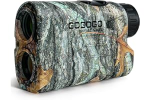 Gogogo Sport Vpro Telémetro Caza Golf 1097 M/Yardas, Magnético Range Finder 6X Aumento Pantalla Luz Roja Precisión ±1yd, 3 Medición de Bloqueo de Bandera & Vibración, Escaneo, Velocidad, con Batería