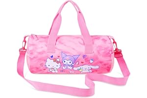 Hello Kitty Duffle Bag Sports Girls Teens Kawaii Dance or Gym Bag Overnight Weekend Travel Bag Holiday Cinnamoroll Kuromi Women