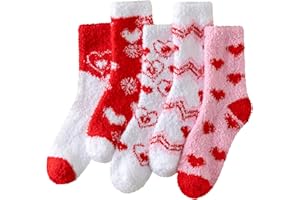 WORPICE Fluffy Socks - Fluffy Socks Womens, Super Soft Fuzzy Slipper Socks 4-7, for Valentines Christmas Brithday Gifts