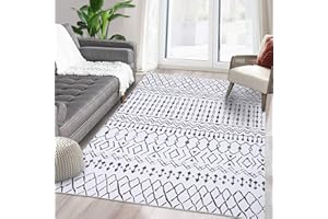 LuxFocus Dywan można prać w pralce, wodoodporny dywan w stylu vintage, antypoślizgowy dywan z krótkim włosiem, z nowoczesnym designem, do sypialni, salonu, jadalni, kuchni, 120 x 170 cm, szary/kremowy