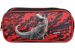 Bagtrotter Estuche Escolar Rectangular Jurassic World Dinosaurio Negro