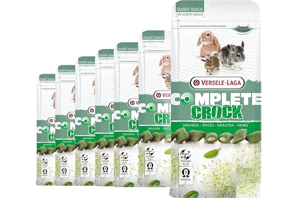 VERSELE-LAGA - Complete Crock Herbs - Friandise Équilibrée aux Herbes - Lapins et Rongeurs - 7x50g