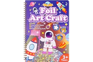 Cofvetia Foil Art - Kit di arte e attività artigianali per bambini, per età 3, 4, 5, 6, 7, 8, 9, giocattolo da viaggio creativo per attività fai da te (astronauti)