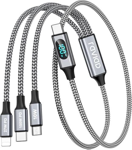 3-in-1 Multi-Ladekabel USB-C Auf Lightning/Micro-USB/C – 1,2 M, Schnelles Laden Für IPhone, Android & Mehr