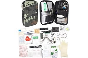 Hodzeed Outdoor Emergency Survival Kit, Survival Gear Complete Kit with Compass Bandage Blanket Flashlight Essentials for Climbing Camping Hiking Hunting Fishing