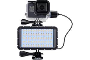 Suptig 60 luci LED video con batteria di ricarica portatile da 5200 mAh, illuminazione portatile impermeabile 50 m, luce dimmerabile compatibile per GoPro Hero Hero 13/12/11/10/9/8/7/6/5/4/3