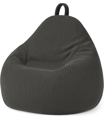 Lumaland Pouf Poire Comfort Line 100 X 120 X 50 Cm - Fauteuil Poire Intérieur 315 L - Gris Clair
