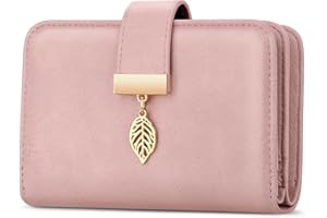 Faneam Leather Wallet for Women RFID Blocking Wallet Women's Small Purse Ladies Bifold Purse Credit Card Wallet with Lanyard, Zip Coin Pocket, Multiple Card Slots, Exquisite Box