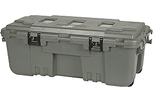 PLANO, Kufer Sportowy na Zawiasach, Olive Drap Green, Wojskowy Kufer z Zawiasami, Wytrzymały, Duży, Kempingowy i Wojskowy, do Polowań, Paintballa, Airsoftu lub Przechowywania W Domu