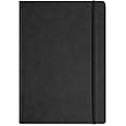 Silvine Executive Soft Feel Notebook Ruled with Marker Ribbon 160pp 90gsm A4 Black Ref 198BK