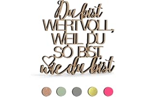 NOGALLERY Deko Holzschriftzug - Wähle aus 5 Aphorismen in 5 Farben - Wanddeko - Perfekt geeignet als Geschenk - Wichtelgeschenk - Gebursttagsgeschenk