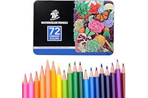 TBC THE BEST CRAFTS TBC Professional Watercolour Pencils, 72 Coloured Pencils for Adults, Water Colour Pencils for Drawing and Painting in Travel Tin Box