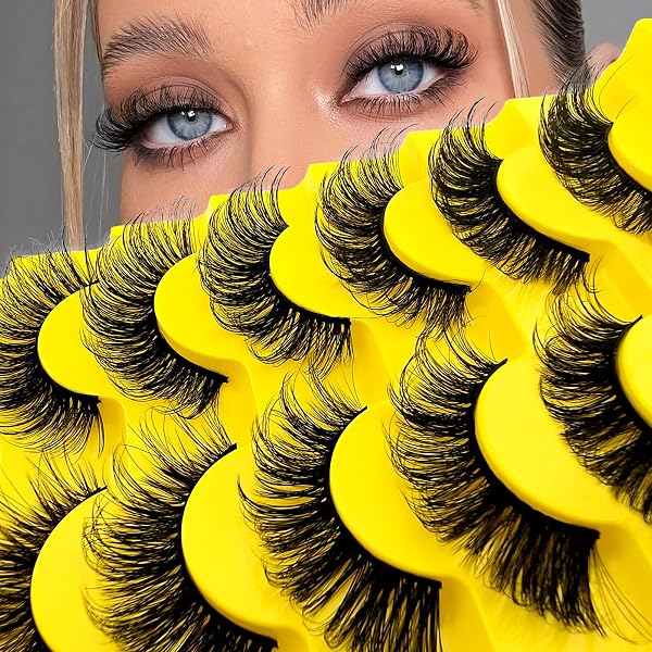 7 Paar 3D Fake Wimpern Katzenauge – Voluminös, Lockig, Wiederverwendbar, Vegan, Natürlich Look