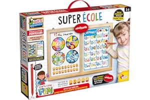 LISCIANIGIOCHI Lisciani - Montessori Pen : Super École - Tableau Magnétique Montessori pour Enfants dès 3 Ans - Format Maxi - Stylo Ergonomique - Apprentissage ludique - Encourage l'exploration -Fabriqué en Italie