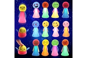 Bowasin 12 Stück LED Feder Leucht Springendes Spielzeug,Mitgebsel Kindergeburtstag Gastgeschenke,LED Leuchtspielzeug Kinder,Jumping Spielzeug led,Spielzeug für 3-15 Jährige Mädchen und Jungen