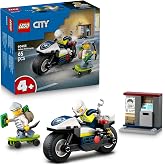 LEGO City Polis Motosikleti Takibi 60455-4 Yaş &Uuml;zeri Kız ve Erkek &Ccedil;ocuklar i&ccedil;in Polis Motosikleti Oyuncağı, Hırsız Ka&ccedil;ış Kayk