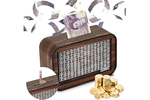 Giftota Money Box for Adults, Money Saving Tin 3000 Pound, Piggy Banks for Children, Cash Box with Counter for Coin Banknote, Reusable Acrylic and Wooden Money Jar, Personalised Gifts