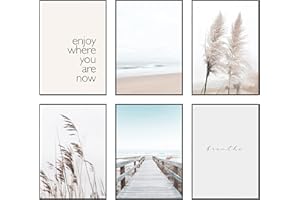 Hambient Laminas Decorativas Pared para Cuadros Decoracion Salon Modernos, Dormitorios, Habitacion, Baño, Hogar (21 x 30 cm - Sin Marcos, Playa Mar Pampas)