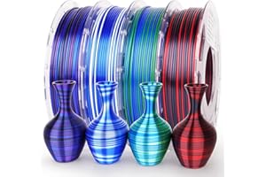 AMOLEN PLA Filament 1.75mm pour Imprimante 3D, Précision Dimensionnelle +/-0.02mm, 200 g x 4 Bobines