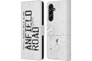 Head Case Designs Officially Licensed Liverpool Football Club Anfiled Road White Liver Bird Ynwa Leather Book Wallet Case Cover Compatible With Samsung Galaxy A55 5G
