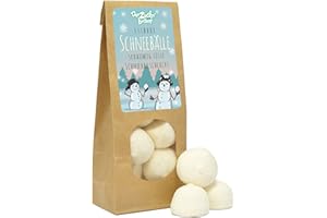 ‎DER ZUCKERBÄCKER Essbare Schneebälle - süße Wundertüte, 80g Marshmallow-Bällchen mit Vanillegeschmack in Schneeball-Design, ein tolles Geschenk zu Weihnachten