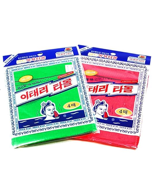 Korean Exfoliating Washcloth Mitts - 10 Piece Multi Color Body Scrubber Towels
