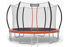 LeJump Trampoline 235/305/366cm Grand Trampoline Extérieur Orange Trampoline de Jardin avec Filet de sécurité et Tapis de Saut Trampoline Haut de Gamme pour Enfants