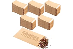 AHAQU 500PCS Small Brown Envelopes, 6x10cm/2.4x3.9 inch Self-Adhesive Seed Packets, Kraft Paper Money Envelopes for Storing Small Items, Coins, Beads, Wages