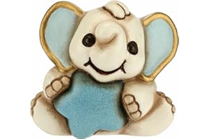THUN - Soprammobile Elefantino con Stella Azzurra - Regalo di Nascita - Living, Arredare la casa, Soprammobili - Ceramica - 4x3,4x3,8 cm h