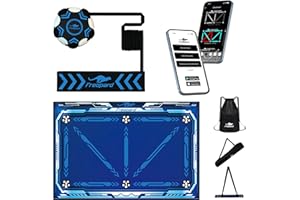 Freopard Tapis Entrainement Foot 𝐂𝐨𝐧𝐧𝐞𝐜𝐭é, Kit Entrainement Football de 𝟔 𝐏𝐢è𝐜𝐞𝐬 incluant Tapis Foot Entrainement Connecté Enfant et Foot Kick/Lancer Entraîneur Solo