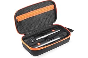 OUKNAK Kabellose Mikrofonhülle Kompatibel mit JBL Wireless Zwei Mikrofonsystem, Handheld Dual Mic Reisetasche, Tragbarer Mikrofonspeicher Eva Hartschalenkoffer Außenkoffer (for JBL Battery Style)