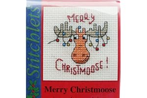 Mouseloft Mini Cross Stitch Christmas Kit - Merry Christmoose
