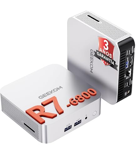 Mini PC GEEKOM A5 Pro, AMD Ryzen 5 7430U (6 C/12 T, hasta 4,3 GHz