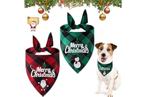 BOOAEE 2 bandane natalizie per animali domestici, bandana per cani, bandana per cani, bandana, bavaglini triangolari per cani di piccola e media taglia, regalo di compleanno (A)