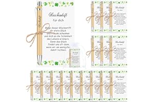 Tenare 15 Sets Glücksstift Team Dankeschön Geschenke mit Karte Holz Kugelschreiber mit Spruch Geburtstag Gastgeschenke Kuli Glücksbringer Prüfung Bestehen Abschied für Lehrer Mitarbeiter Kollegen(15)