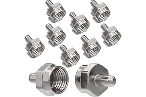 RedStar24 Set di resistenze terminali SAT F – 75 Ohm spina F – Compatibile con commutatore, LNB, sintonizzatore e lattine – Resistenza terminale satellitare – 10 pezzi, argento