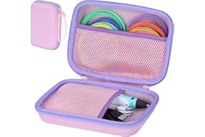 Peyyargo Dura Funda Protectora Compatible con The Italian Home Boligrafo 3D/MYNT3D Bolígrafo 3D/FreeSculpt 3D Pen/Filapen Boligrafo 3D/SCRIB3D P1 Boligrafo 3D(Rosa + Púrpura)