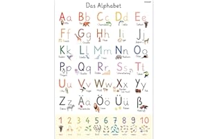 PACKLIST® ABC Poster Für Kinder XXL DIN A1 84x60 cm. Original Alphabet Perfekt Zum Schreiben Lernen Poster Für Kinder. Schön Zur Wanddeko Kinderzimmer. ABC + Zahlen Alphabet Lernen