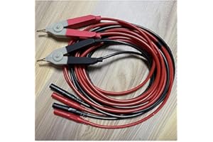 Wosontel 4 Wire Kelvin Probe with Banana Connector Silicone Rubber Test Lead Clip Cable for LCR Meter