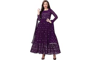 TRENDMALLS Damen Georgette-Stickerei Partywear Anarkali Tunika Tops/Kurti Anzug Set