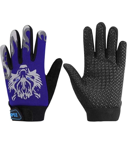 Guanti Da Ciclismo Bambini - Full Finger Per Bici, Scooter E Skateboard, Antiscivolo E Imbottiti