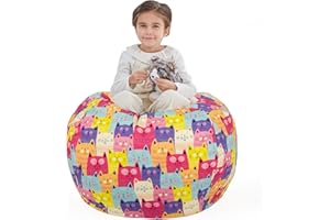 Nobildonna Bean Bag Chair Cover Only for Kids Boys Girls Teens Toddler. Big Beanbag without Filling Storage Stuffed Animal Sofa Sack for Organizing Soft Doll Toy