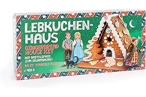 Pertzborn Lebkuchenhaus Bausatz 450 g – Essbarer Weihnachts-Bausatz zum Selbermachen - Lebkuchen mit Lebkuchenhaus Deko aus Schokolinsen und Nonpareilles – Gingerbread House zum zusammenbauen