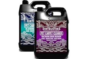 Dirtbusters Shampooing Nettoyant Moquette Professionnel pour Tapis - Traite les Tâches et Neutralise les Odeurs Animales - Parfum Géranium et Camomille et mûre et figue 2 x 5 Litres