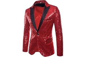 GENERIC Herren Shiny Pailletten Anzug Sakko Glitzer Pailletten Anzugjacke Slim Fit Herrenmode Blazer Geschenk Herren Outerwear Sakko Reverskragen Der MäNner HüBsche Jacken-Blazer FüR Nachtklub, Hochzeit