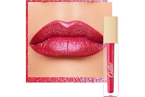 Oulac Rossetto Metallizzato 2-in-1 Rossetto Lunga Durata＆Ombretto Scintillante Rossetti Colore Intenso Lipstick Tinta Labbra Glitter Waterproof Senza Trasferimento Facile da Applicare Vegana MD07