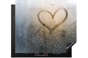 KitchenYeah© Coperchio Piano Cottura 60x52 cm Cucina Copri Fornelli Tappetino Induzione Antiscivolo Piastra Protezione Cuore - Acqua