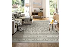 ‎THE CARPET the carpet Calgary - moderner Teppich für Wohnzimmer & Esszimmer, Robustes, pflegeleichtes Flachgewebe im Vintage-Boho-Stil, ideal für Küche, Flur & Schlafzimmer, Beige, 160 x 220 cm