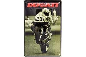 MEHR RELIEF-SCHILDER HIER... 30 x 20 cm Retro Blechschild passend für Ducati Moped, Motorrad Fans, Deko Werkstatt, Garagen Schild, geprägtes Stahlblech