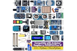 SunFounder Universal Maker Sensor Kit kompatibel med Arduino Mega/R3/R4 Minima/WiFi Nano, Raspberry Pi 5/4B/3B+/Zero 2 W/, Pico W, ESP32, C++, Python, MicroPython, nybörjare och ingenjörer